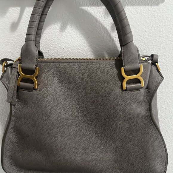 Chloé Marcie Satchel Medium Gray Leather - Picture 9 of 10
